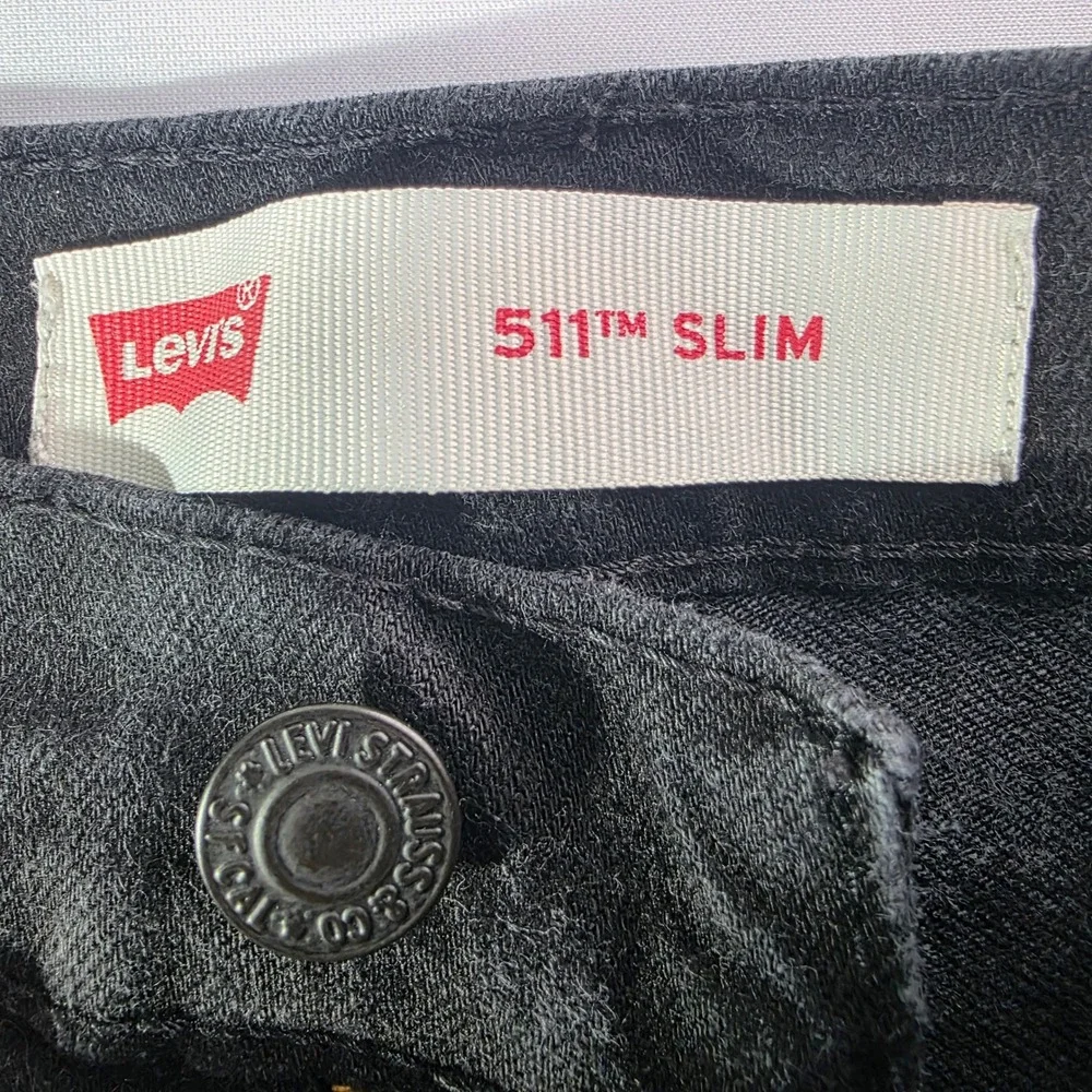 Levis 511 Slim Jeans Mens 30x29 Black Denim Pants